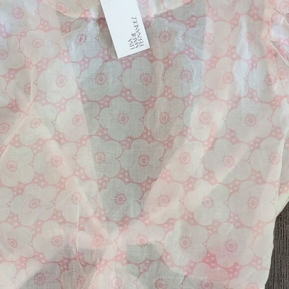 USA Lisa Marie Fernandez Women's White & Pink Wilfred Tie Front Crop Top… - Picture 9 of 16